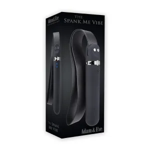 Adam & Eve Spank Me Vibe Rechargeable Silicone Vibrator With Slap Strap End Black