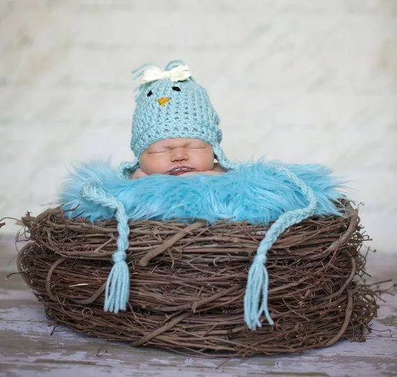 Aqua Blue Mongolian Faux Fur Photography Prop Rug Newborn Baby Toddler