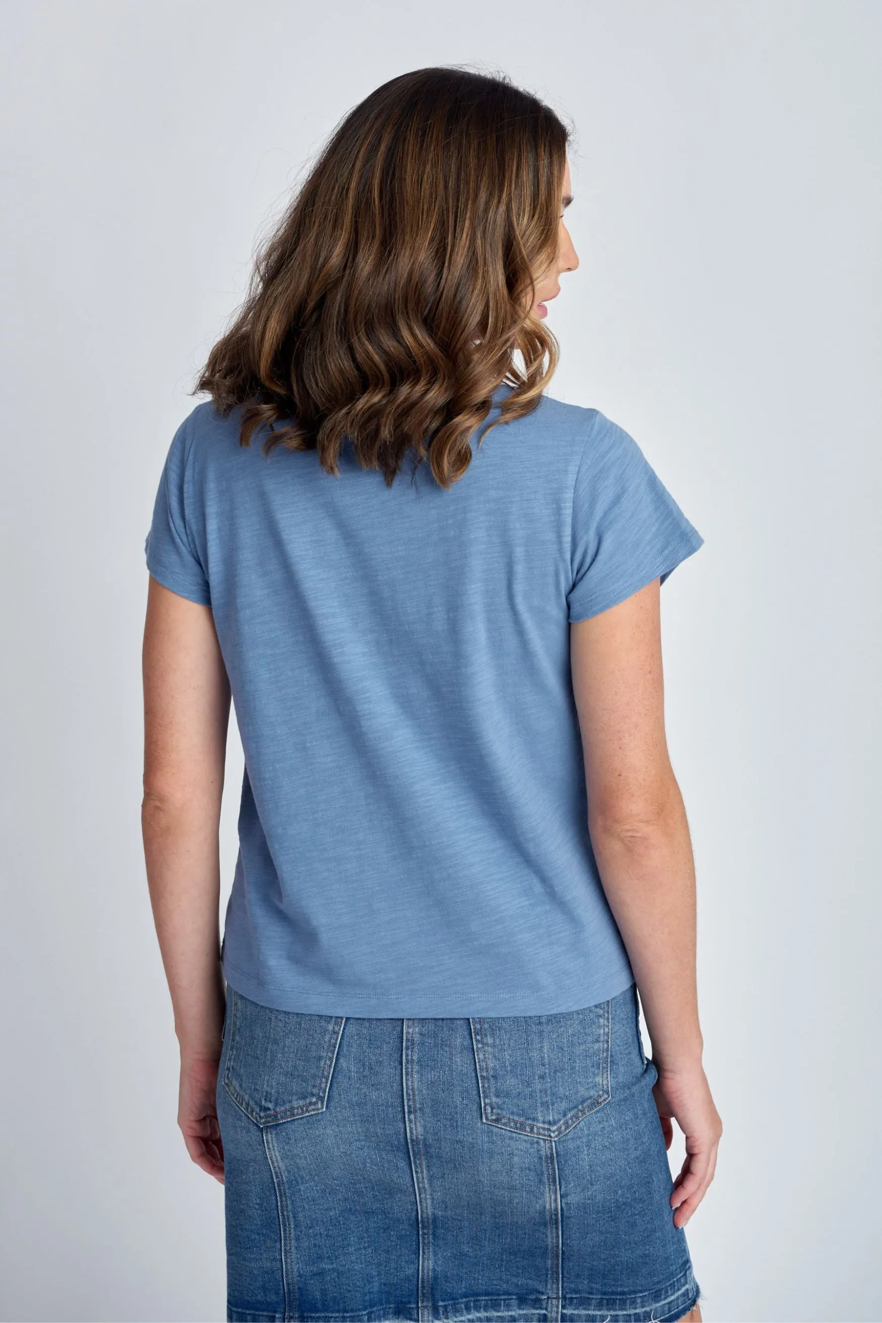 Basic Cotton Crew Neck Tee Deep Blue