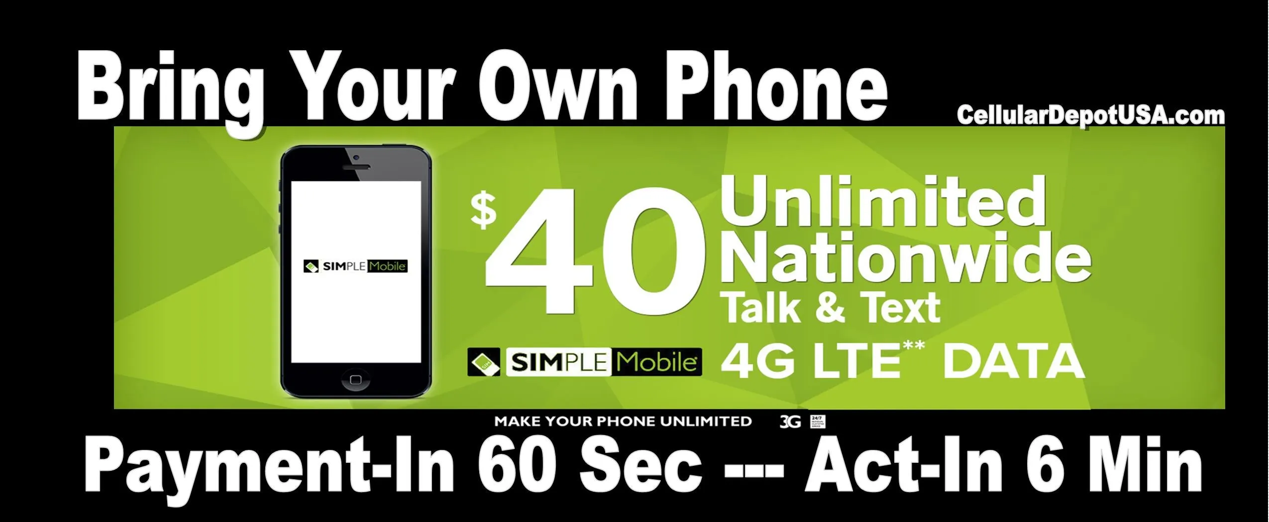 BYOP = Simple Mobile 3 Lines Family $100 Unlimited Everything Plan   5GB Hotspot   3 Sim Card   3 New Number