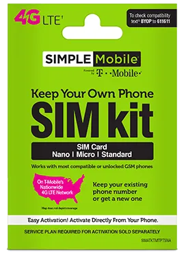 BYOP = Simple Mobile 3 Lines Family $100 Unlimited Everything Plan   5GB Hotspot   3 Sim Card   3 New Number