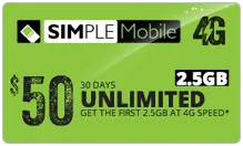 BYOP = Simple Mobile 4 Lines Family $125 Unlimited Everything Plan   5GB Hotspot   4 Sim Card   4 New Number