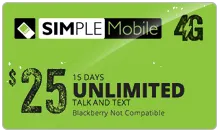 BYOP = Simple Mobile $75/ 3 month Unlimited Talk, Text, Int'l Text & 5 gb Data   Intl Talk   Sim Card  New Number