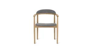 Count On Me Dining Chair, Natural Oak, Grey Seat