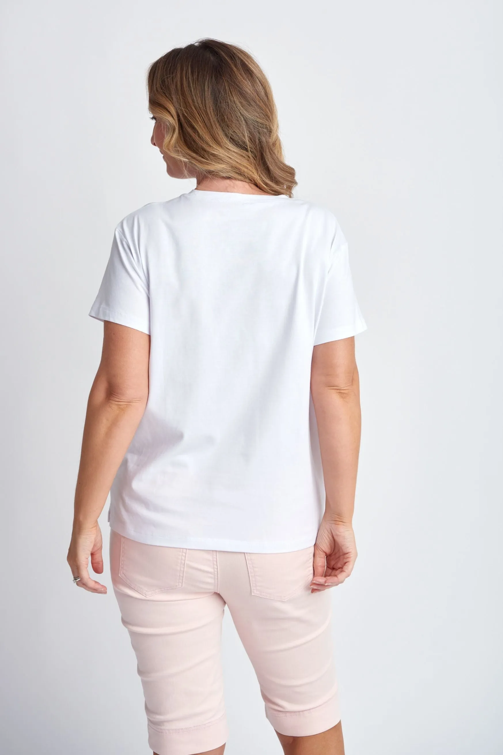 Crew Neck Basic Cotton Tee White