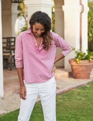 Frank & Eileen - Popover Henley in Mineral Pink