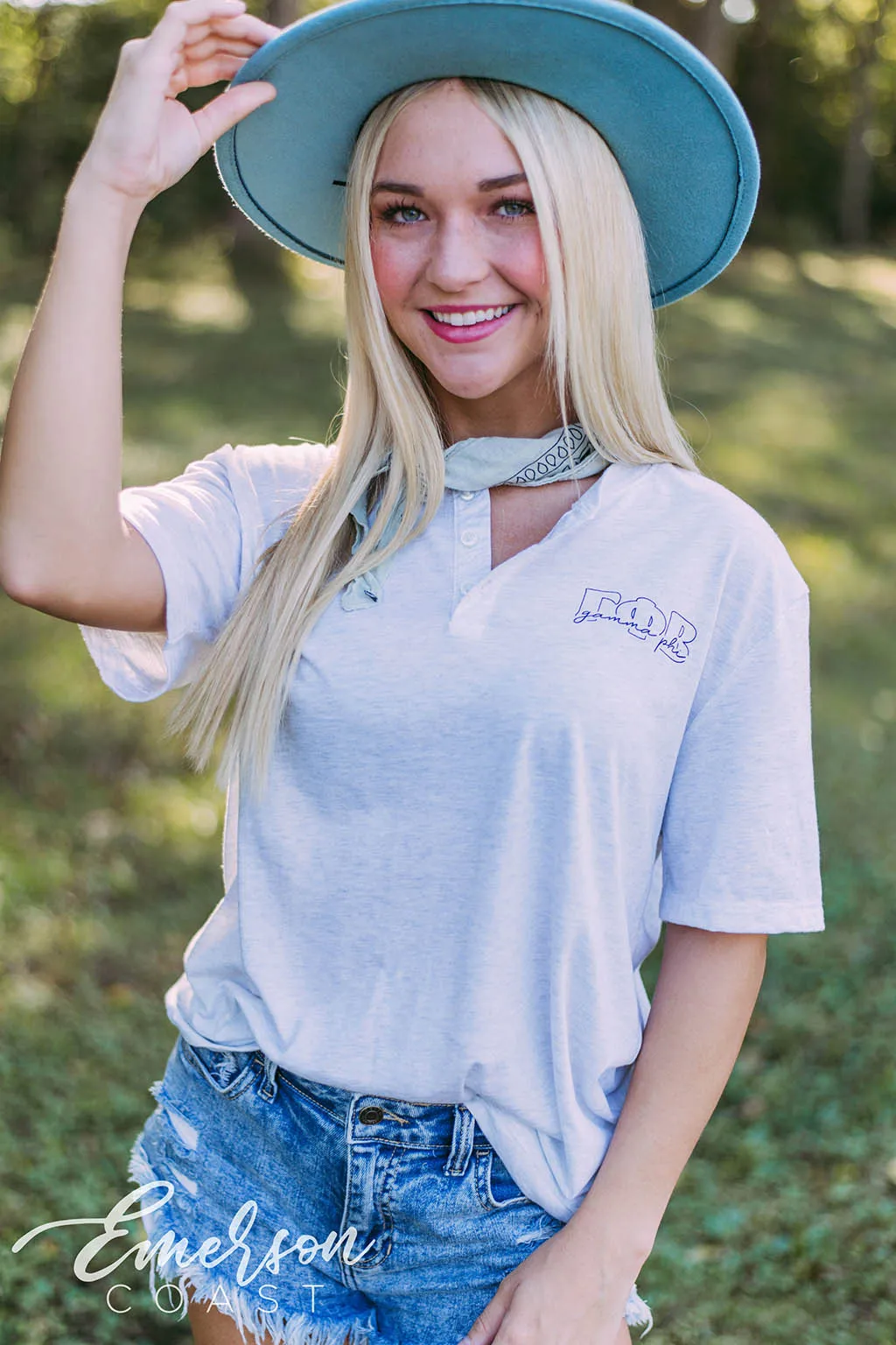 Gamma Phi Beta Simple White Henley