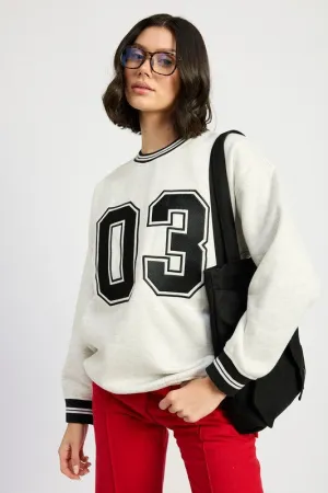 Hot Girl 03 Varsity Pullover Sweater