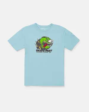 Little Boys Skate Fast Short Sleeve Tee - Sea Blue