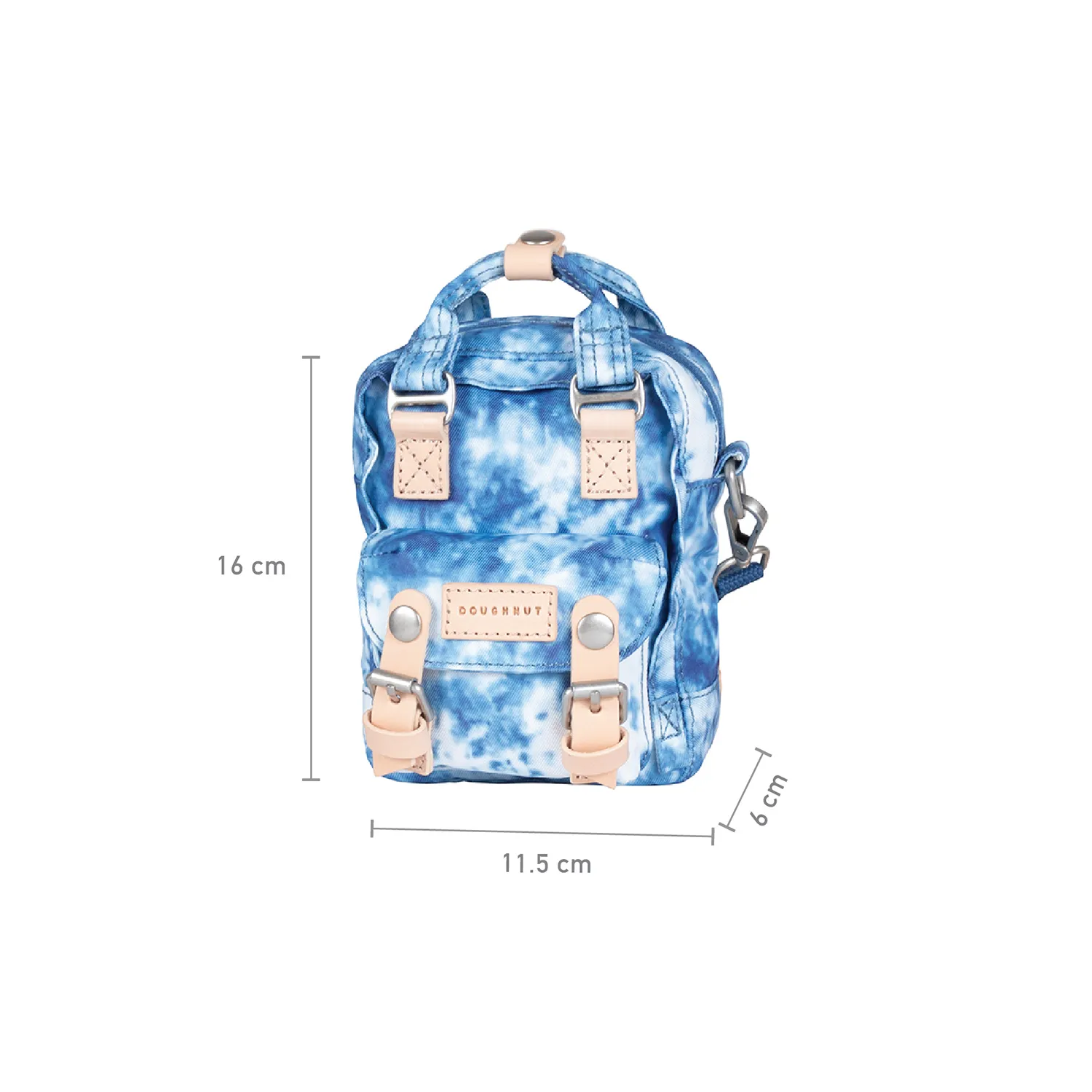 Macaroon Tiny Tie-dye Series Steel Blue Crossbody Bag