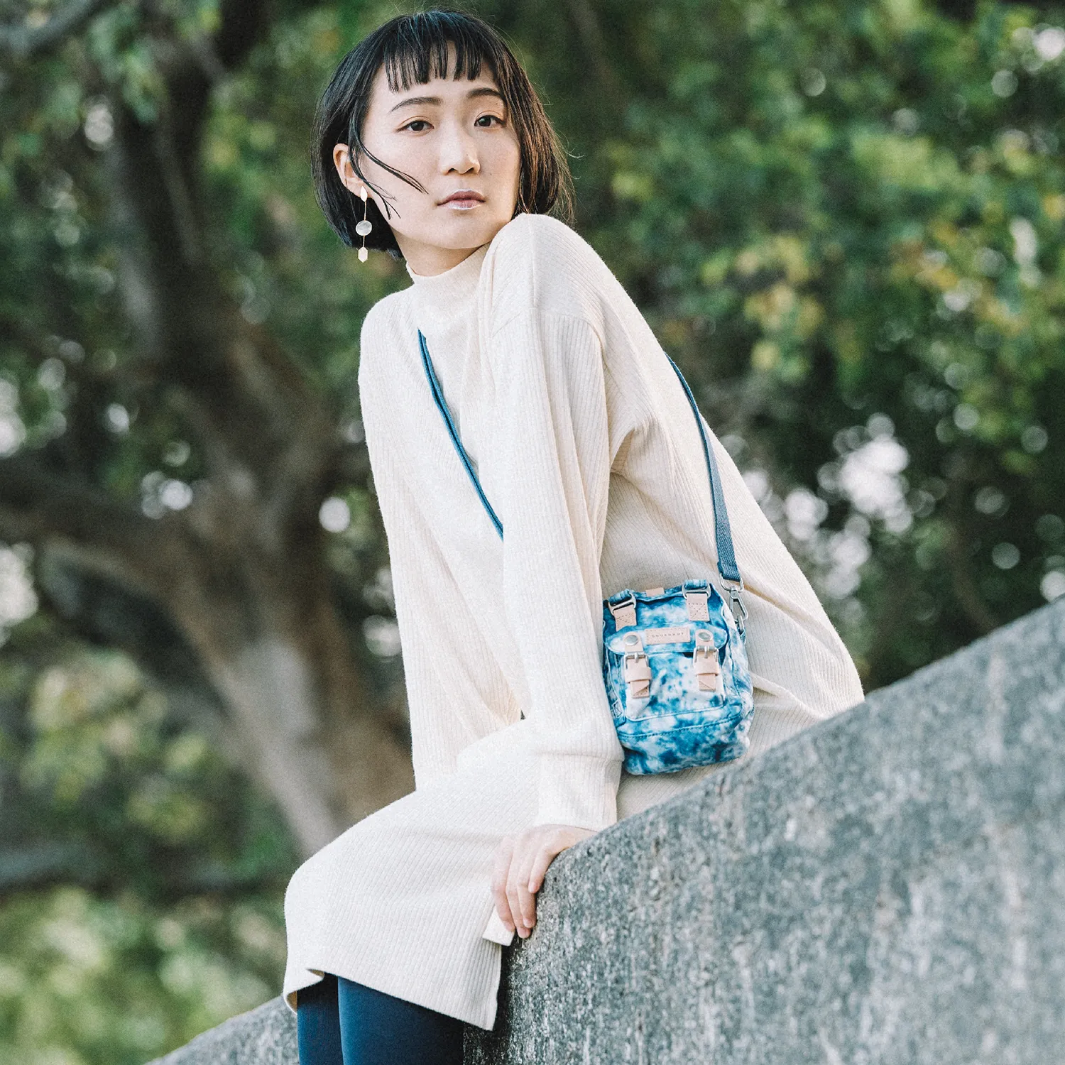 Macaroon Tiny Tie-dye Series Steel Blue Crossbody Bag