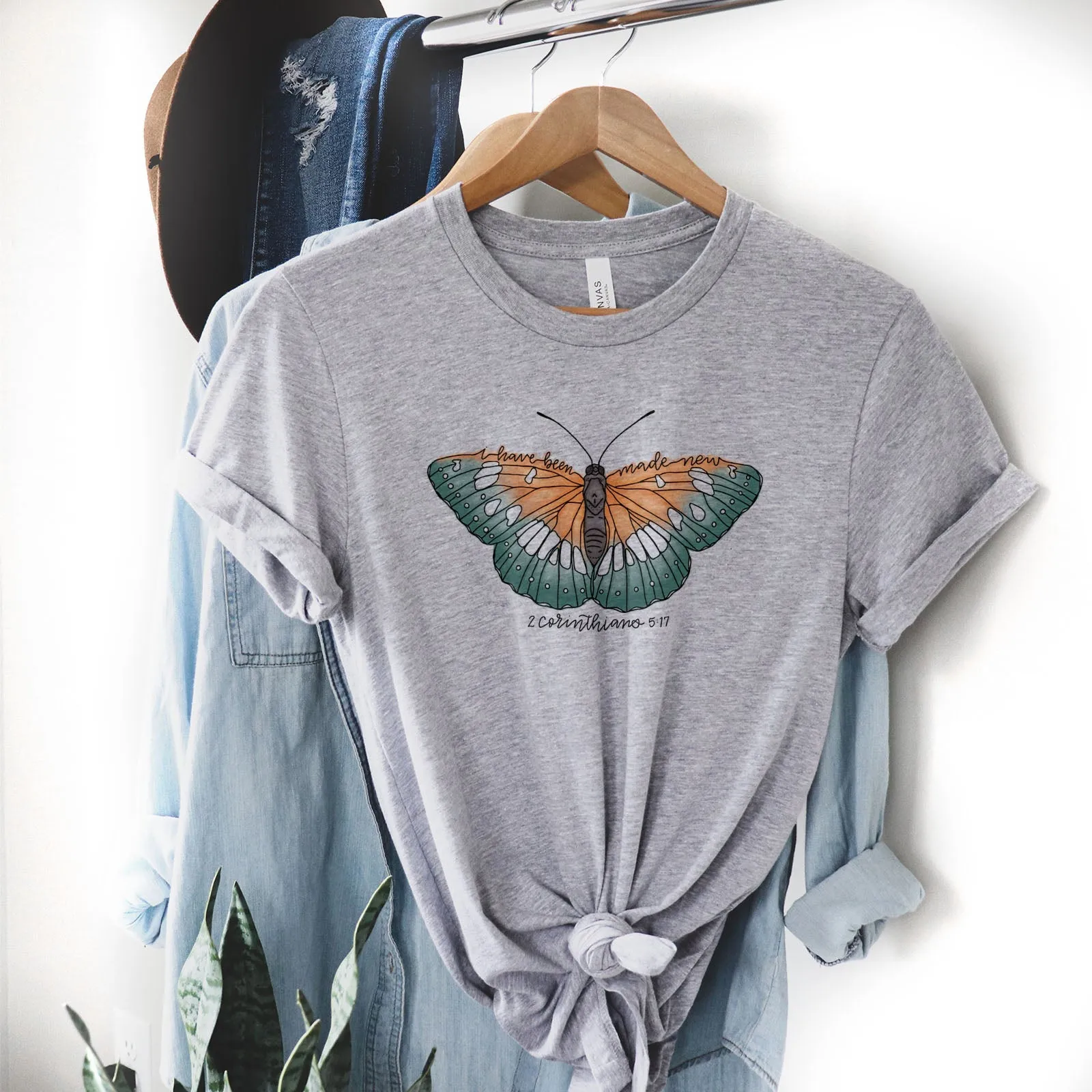 Made New Hand Lettered Butterfly Tee Shirts For Women - Christian Shirts for Women - Religious Tee Shirts