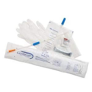 Male GentleCath™ Hydrophilic Urinary Catheter with water sachet and kit