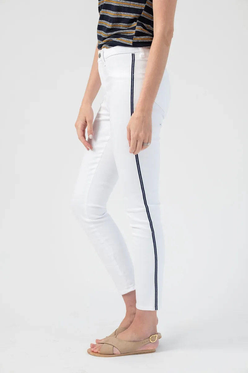 Margot High Rise Nautical Stripe in Blanc