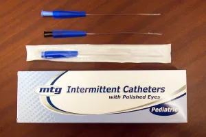 MTG Straight Tip Peditric Intermittent Catheter, 10 Fr, 10" Vinyl Catheter with Handling Sleeve