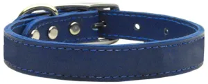 Plain Leather Collars Blue 26