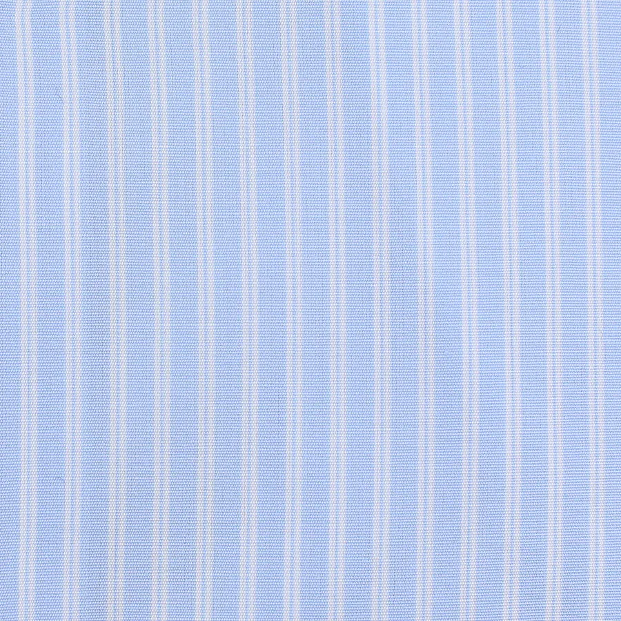 Poplin Semi Spread Shirt - Sky Blue / White - Ticking Stripe