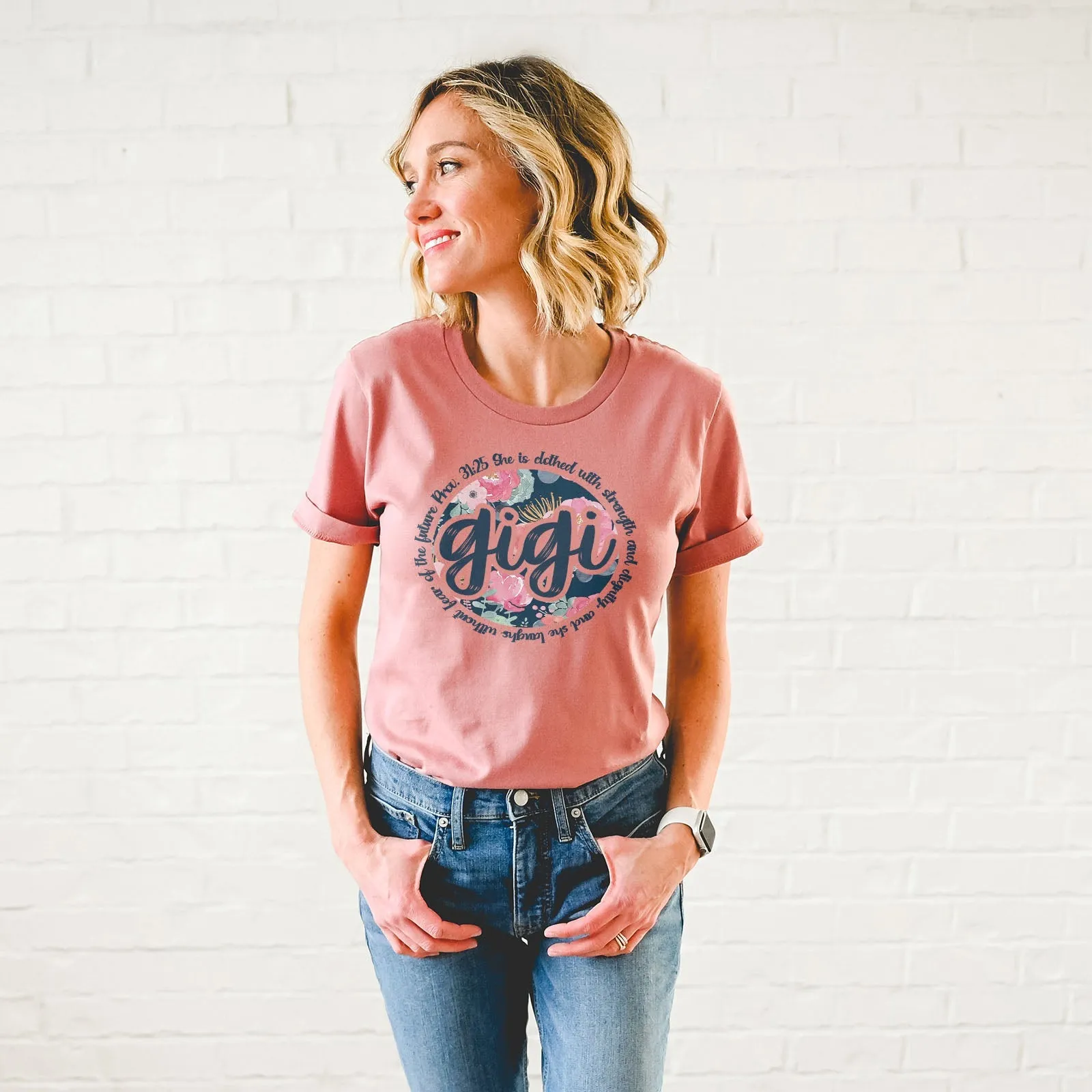 She Is Clothed With Strength Gigi Tee Shirts For Women - Christian Shirts for Women - Religious Tee Shirts