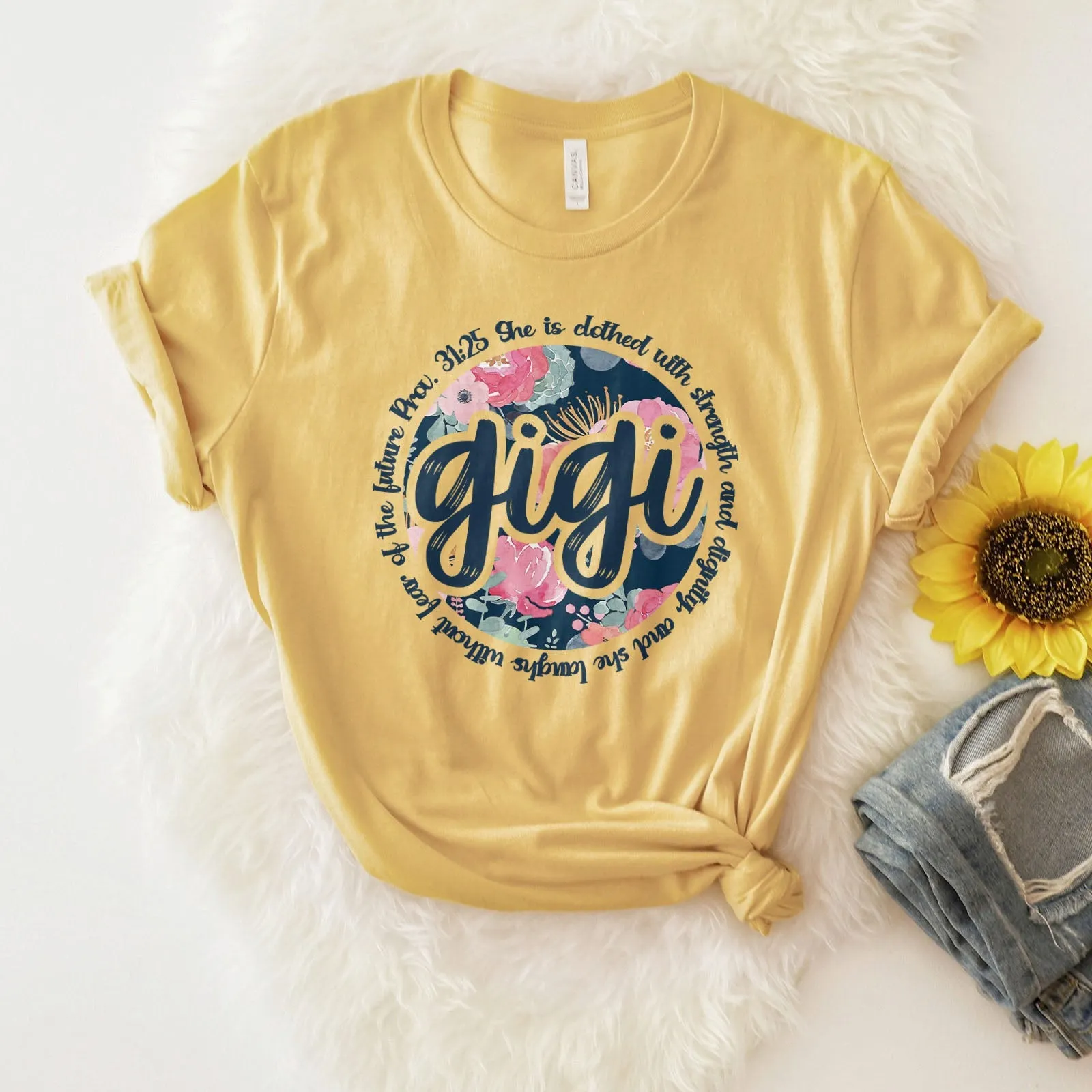 She Is Clothed With Strength Gigi Tee Shirts For Women - Christian Shirts for Women - Religious Tee Shirts